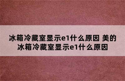 冰箱冷藏室显示e1什么原因 美的冰箱冷藏室显示e1什么原因